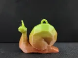 Low poly snail keychain-2