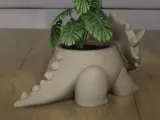 Cute Triceratops Dinosaur Planter 3D Print File-5