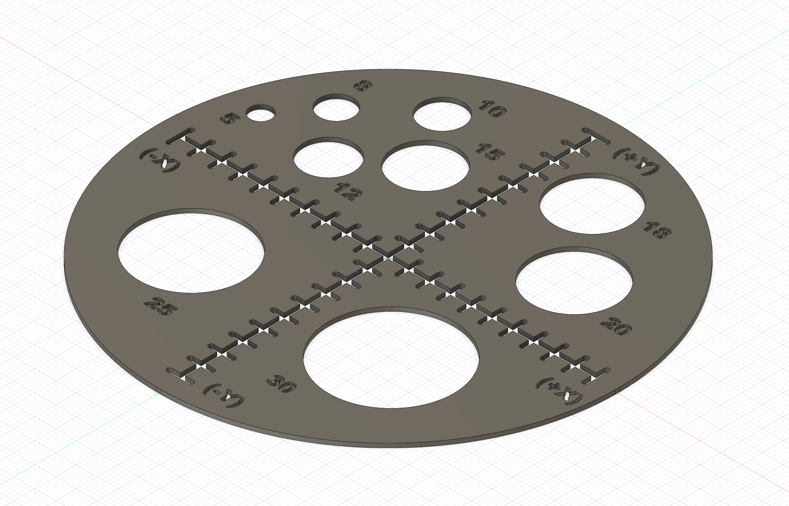 Two Axis Ruler Dxf cartesian axis and circles ruler | 3D models download | Creality Cloud