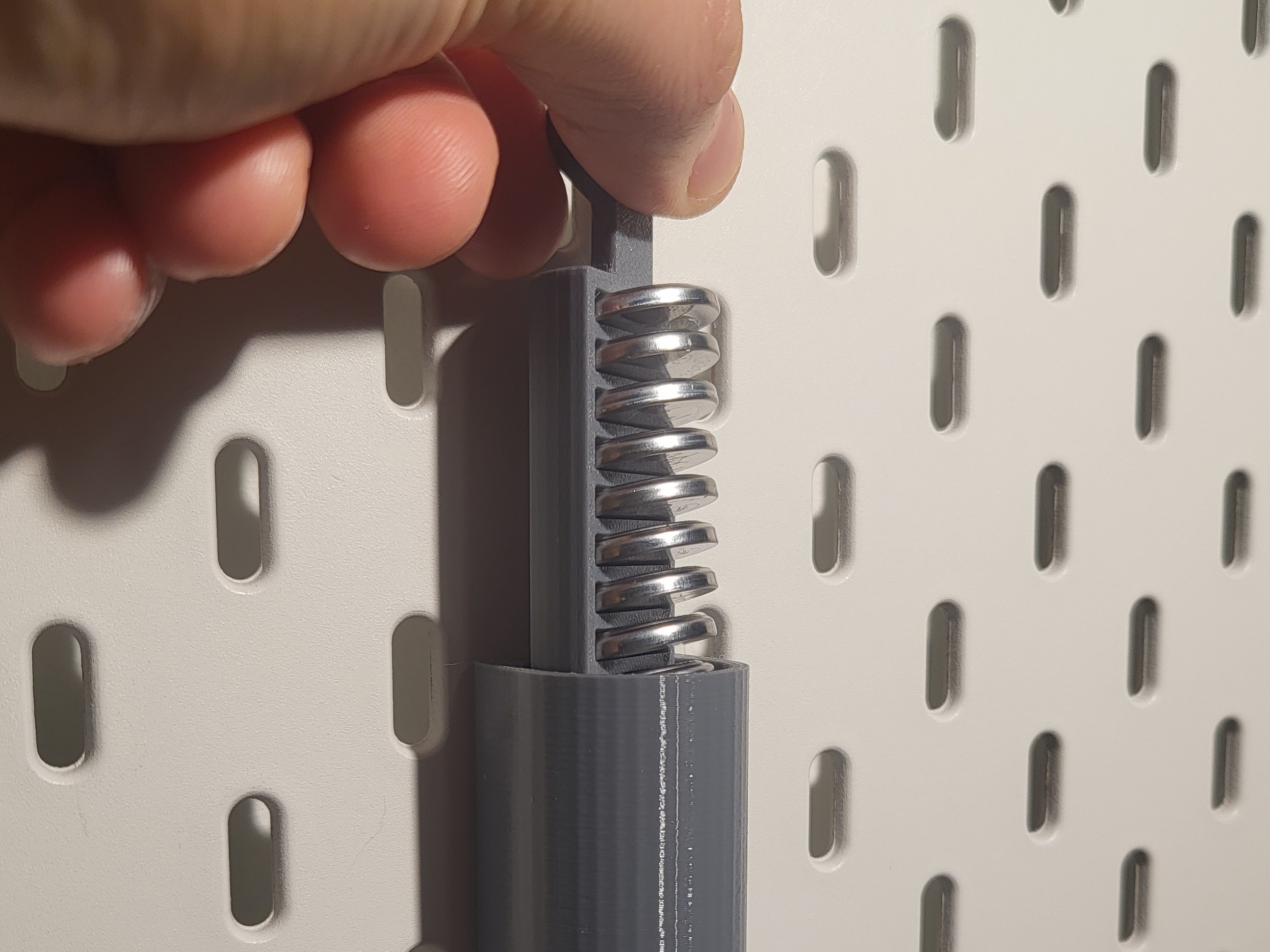 CR 2032 batteries holder for IKEA SKADIS pegboard