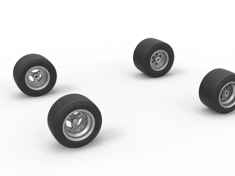 Wheel set of Pavement 600 Micro sprint car Scale 1:25