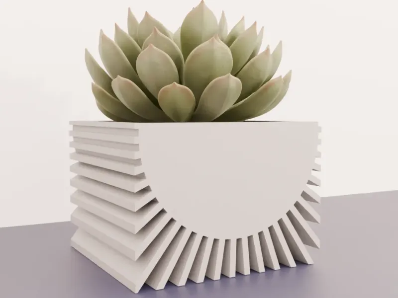 abstract sun planter pot