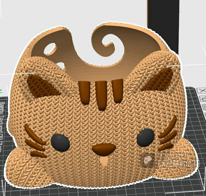 bowl knitted Cat - crochet - 3MF - STL