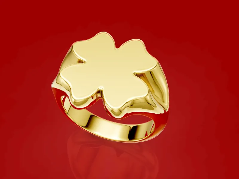 Flower Top Profile Signet Ring