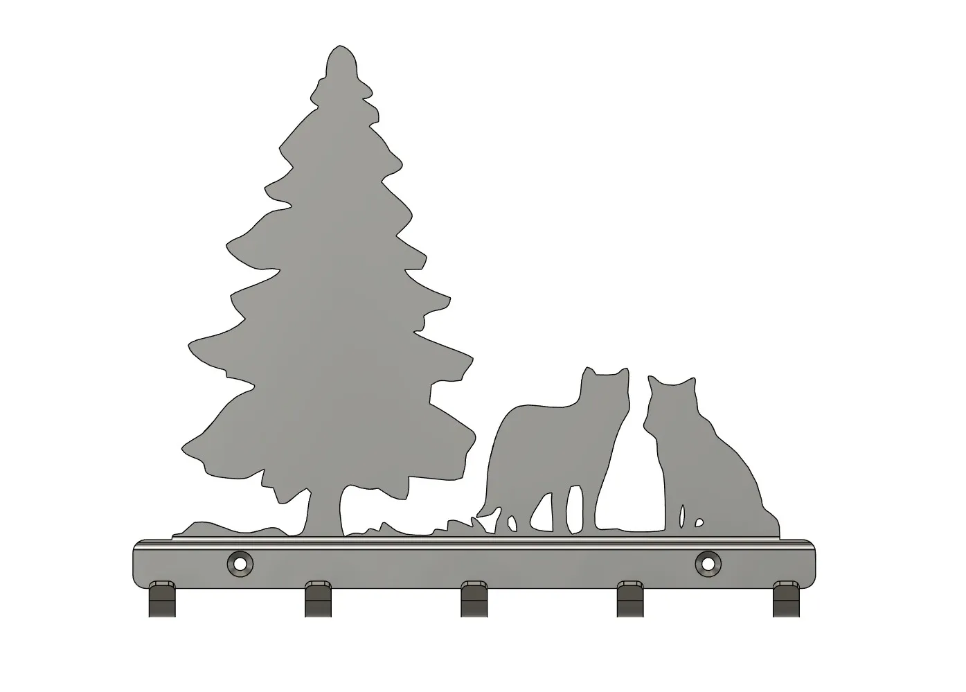 Twin Wolves Key Holder