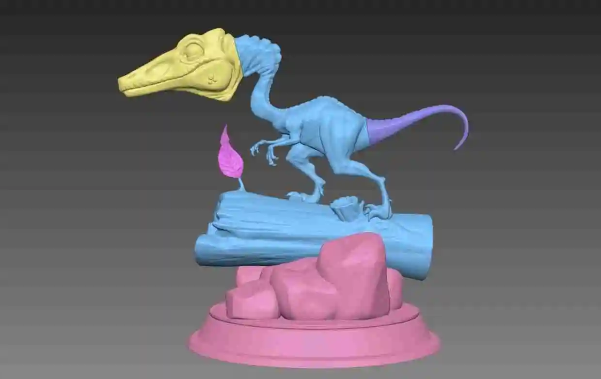 Premium AI Image  Stylized Cartoon Compsognathus 3d Game Character Design