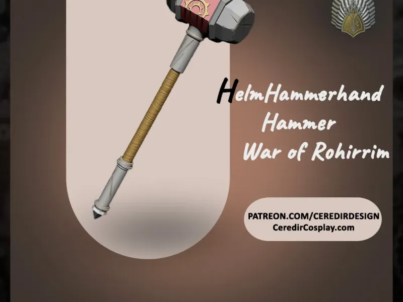 Helm Hammerhand Hammer lord of the rings 3D DIGITAL DOWNLOAD