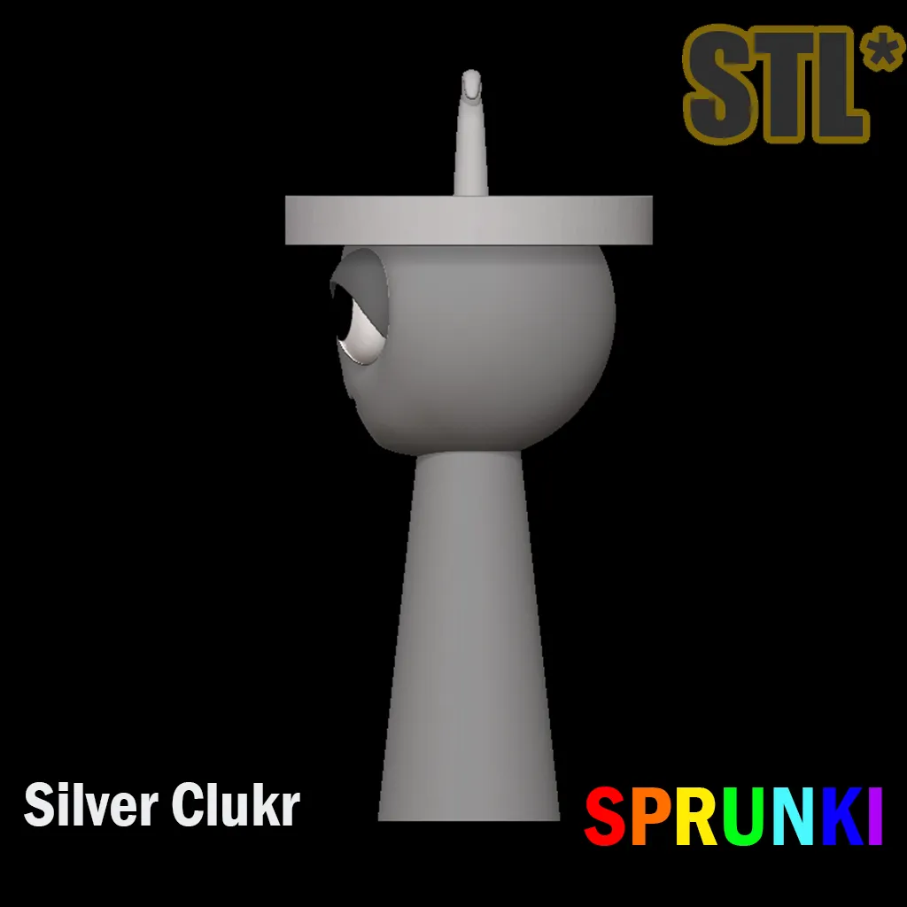 Sprunki Incredibox Silver Clukr STL 3D Character Fanart