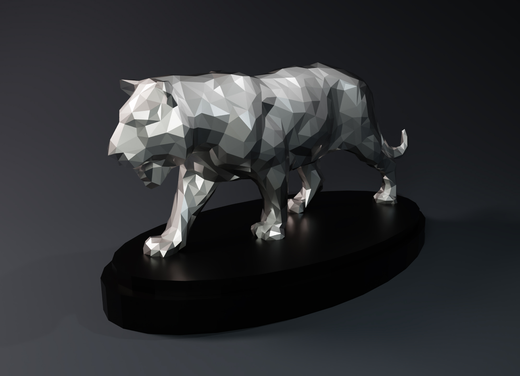 Tiger in Low Poly | 3D models download | Creality Cloud