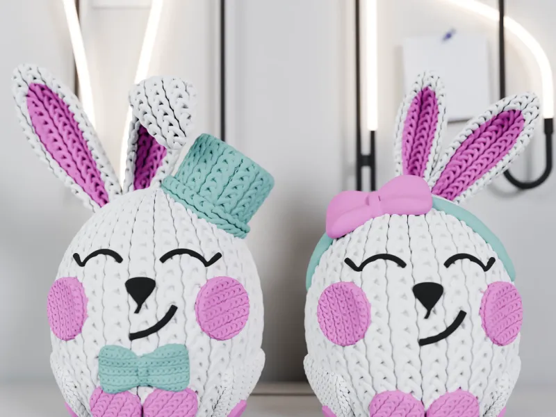 Lapin de Pâques tricoté (mignon)