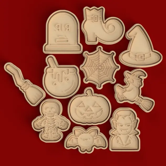 CORTANTES + ESTAMPA HALLOWEEN / HALLOWEEN CUTTERS + STAMP