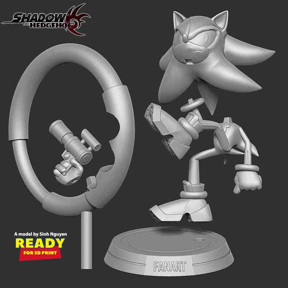 The Sonic Fanart 3D model 3D printable