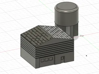 1/64 Entrepot et reservoir d'eau / Warehouse and water tank