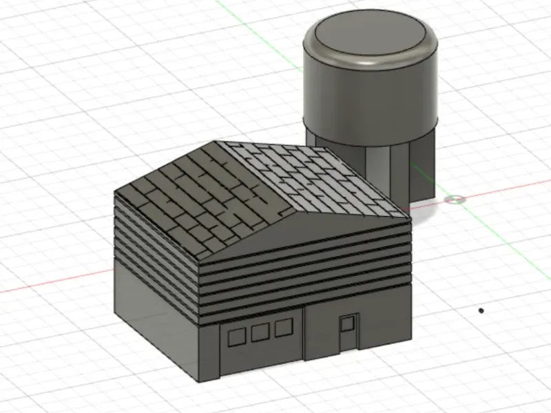 1/64 Entrepot et reservoir d'eau / Warehouse and water tank