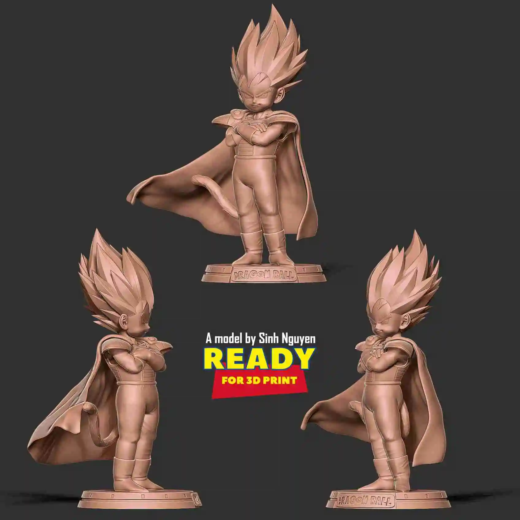 3D file Vegeta Dragon Ball - 3D printing model 🐉・Template to