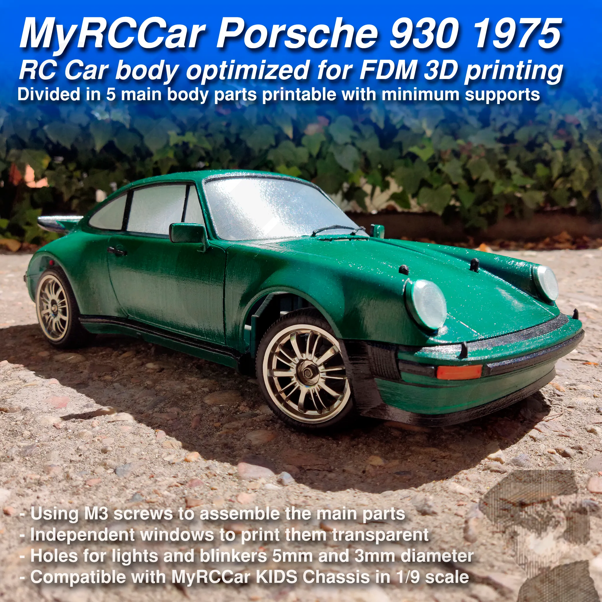 MyRCCar Porsche 911 Turbo 930 1975 RC Car Body