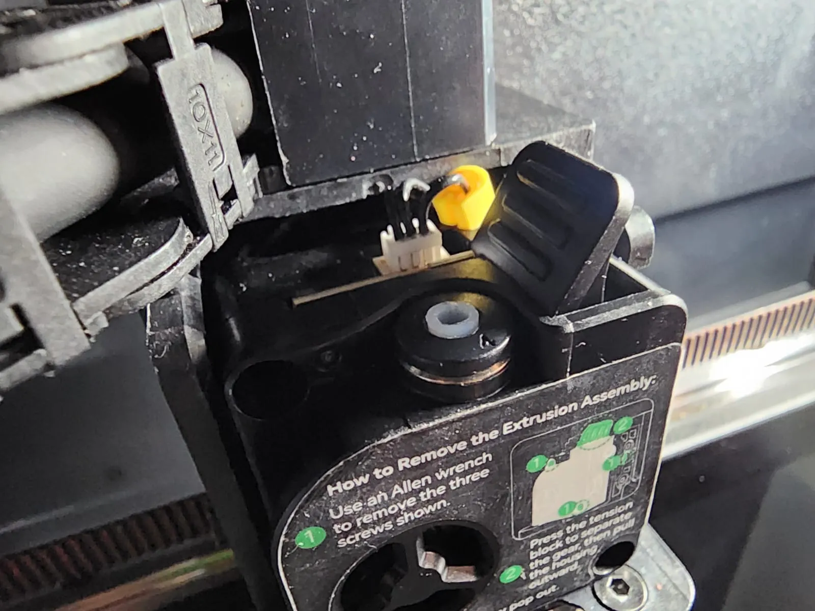 K2 Plus Extruder Cover for PTFE tube / pneumatic fitting