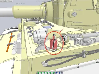Tiger tank early Production S mine (ammunition tank + wire)