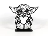 Valentines Baby Yoda Geometric Art-0