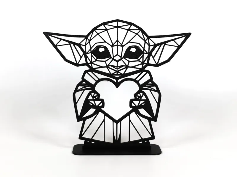 Valentines Baby Yoda Geometric Art