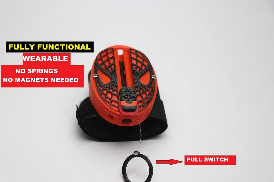 Spara-ragnatele di Spider-Man funzionante che lancia vere ragnatele di fili