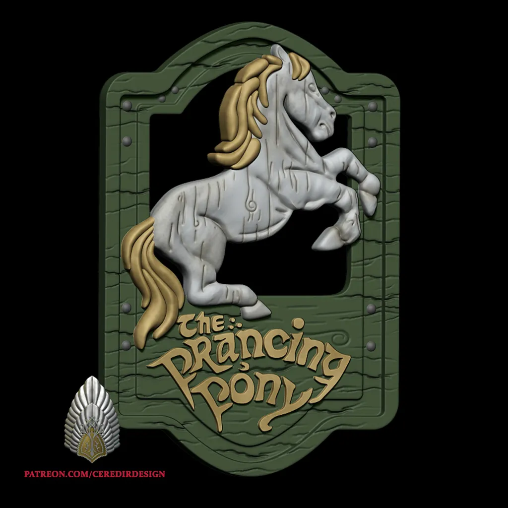 Prancing Pony Sign lord of the rings 3D DIGITAL DOWNLOAD