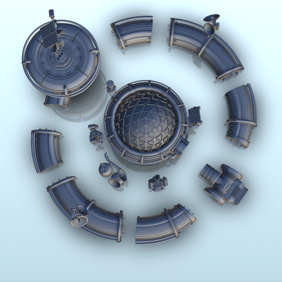 Circular base with tanks - Terrain Scifi Science fiction SF