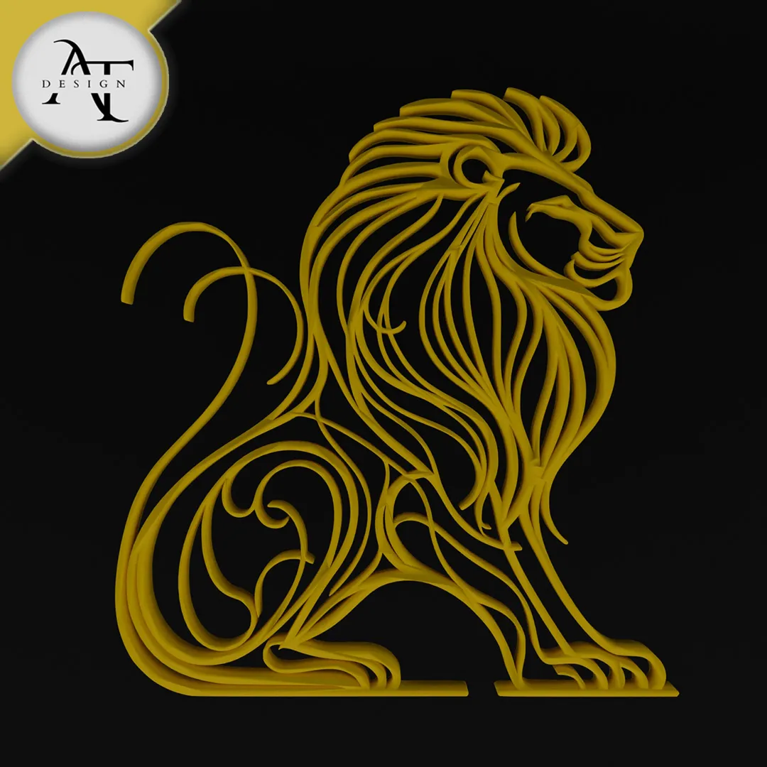 Lion - Line Art - 2D Wall Art Decor