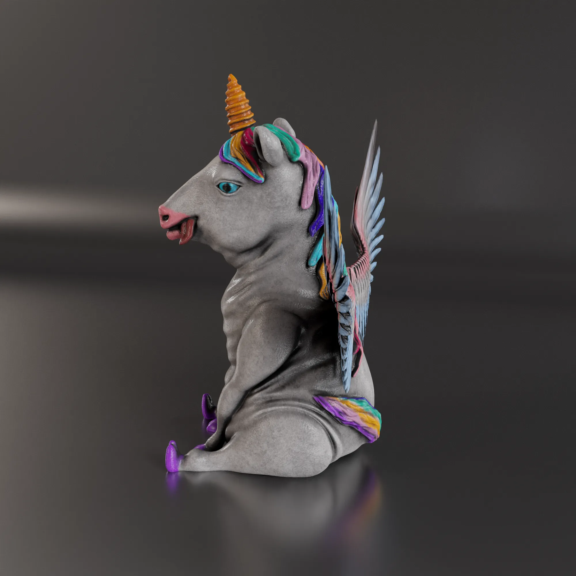 FETTES EINHORN MIT FLÜGELN