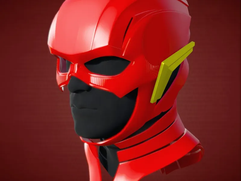 Flash Helmet Cosplay - Multi-Part Model