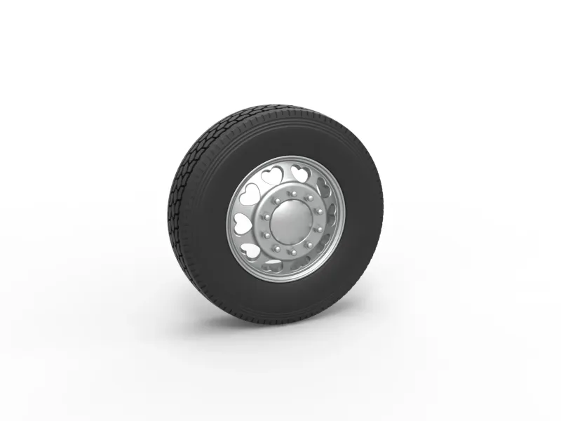 Front custom wheel of semi truck Version 25 Scale 1:25