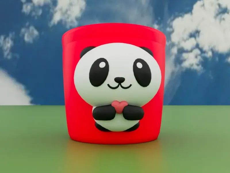 valentine panda flower pot