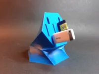 Spiralised Hexagonal USB and SD Card Holder-0