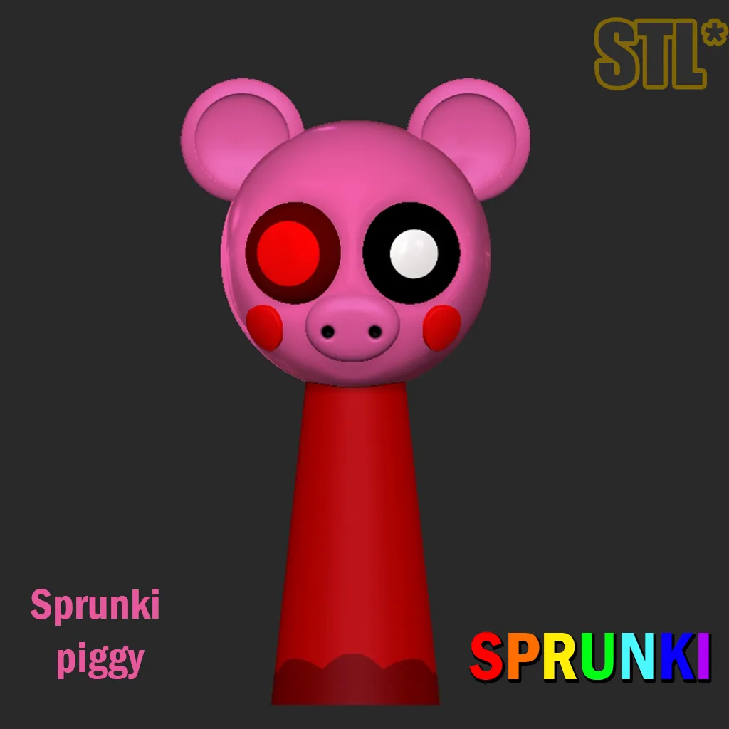 Sprunki Incredibox 3D Model Sprukni piggy STL 3D Character