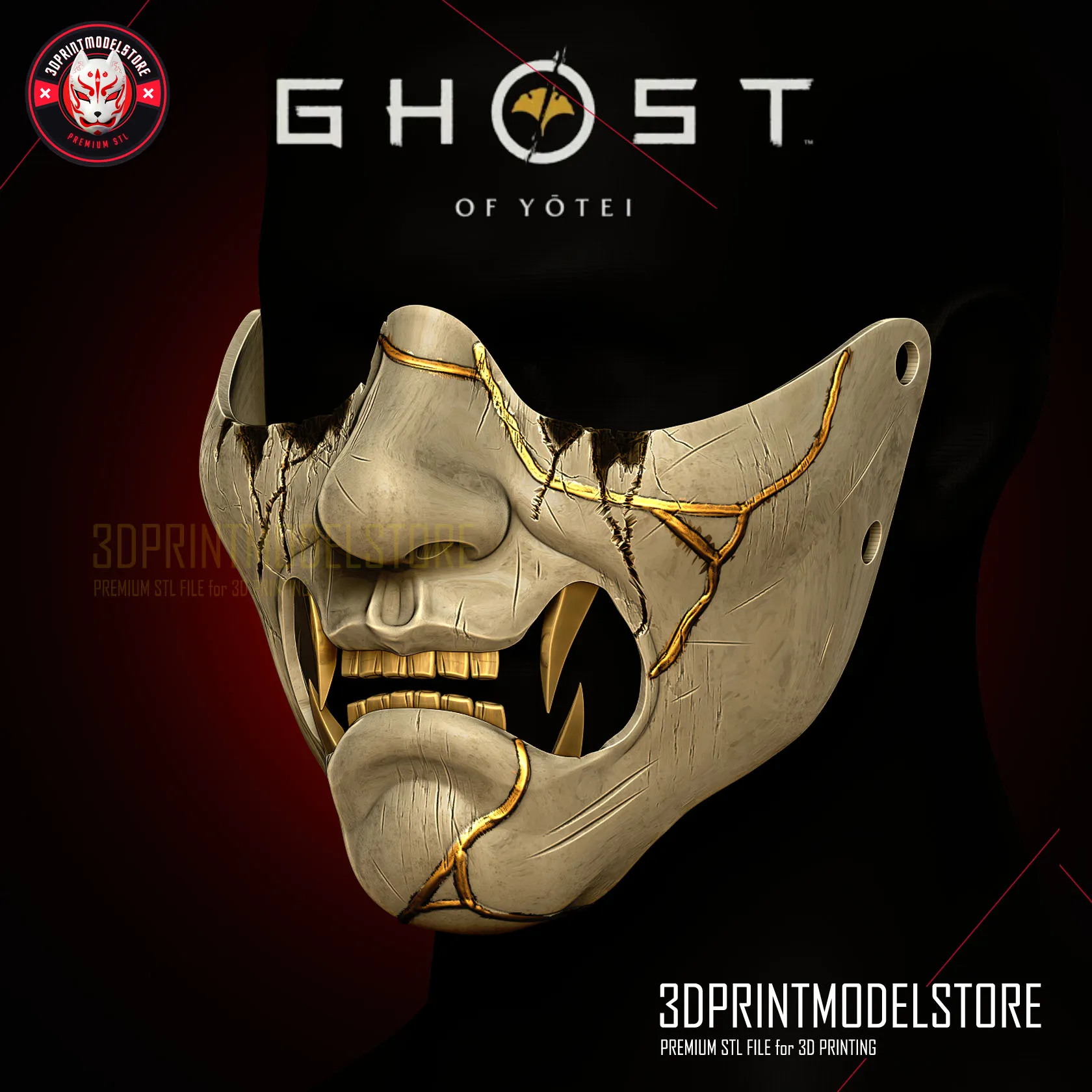 Ghost of Yotei Atsu Mask - Man Version - Oni Samurai Cosplay