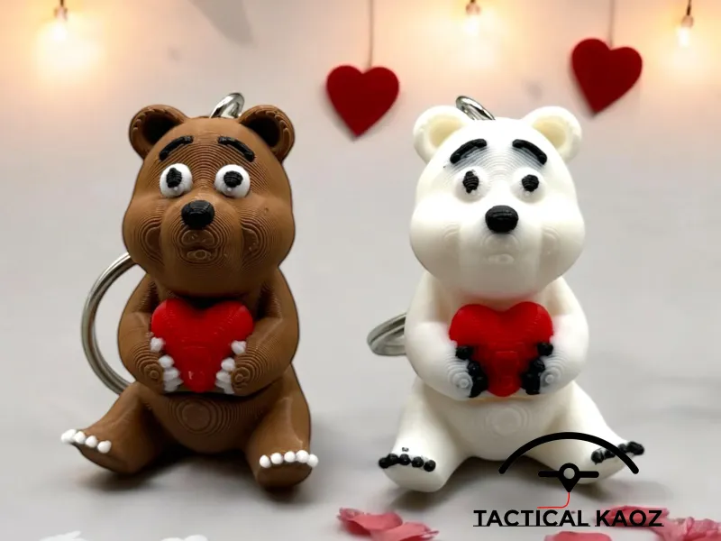 Ours à Cœur Flexibles - Porte-clés Gigotants de la Saint-Valentin