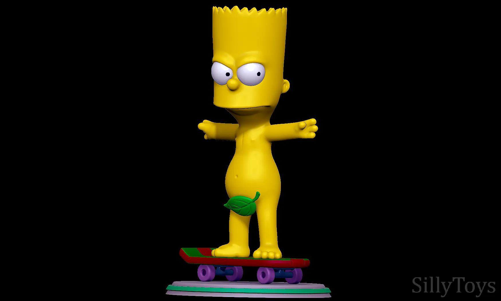 Bart Simpson Skating Naked - The Simpsons