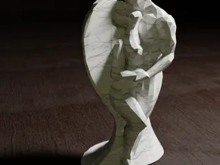 Low Poly Valentine Couple Sculpture - leaning