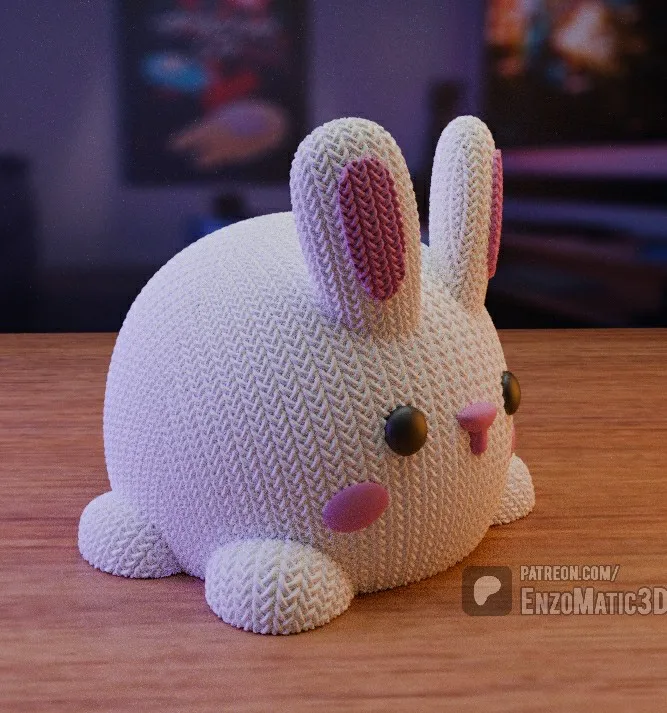 knitted bunny squishmallow - 3MF - STL - print in parts
