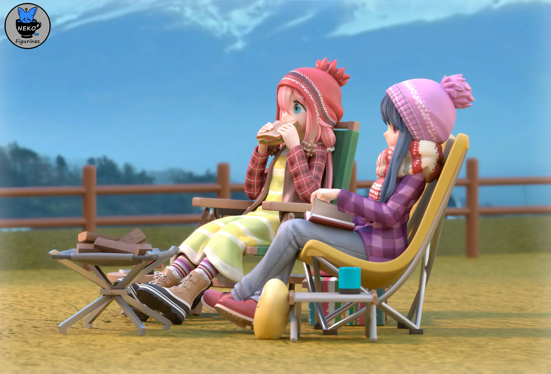 Rin and Nadeshiko - Laid Back Camp Figure for 3D Printing