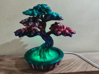 Bonsai tree with light fitting