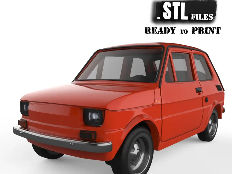 Polski Maluch 126 3Dprint model, STL file 3Dprinting toy Car