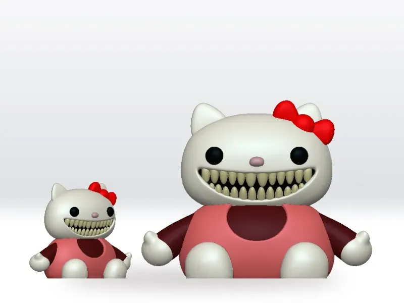 SCARY HELLO KITTY STL 3D Model Character Fanart