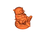 Cute Otter Floating Pose Cute Otter Floating Pose-6