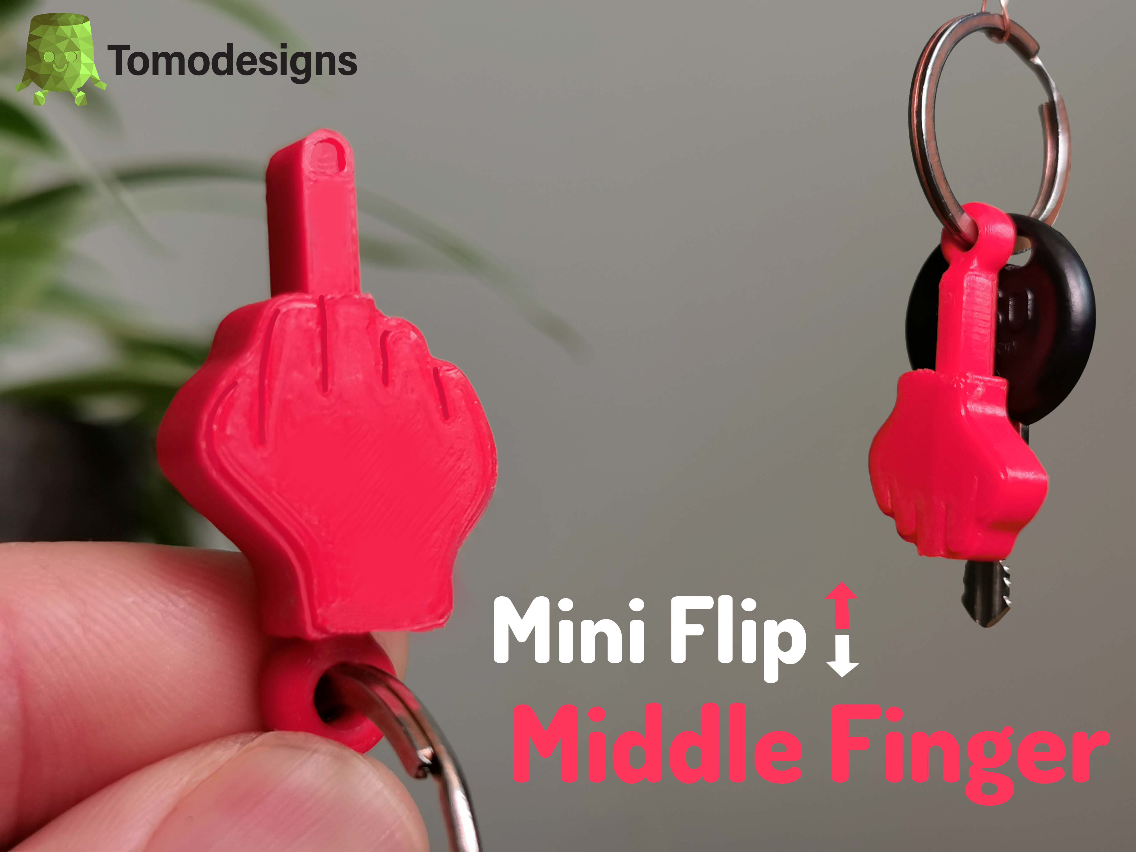 Mini Flip Middle Finger Keychain-1