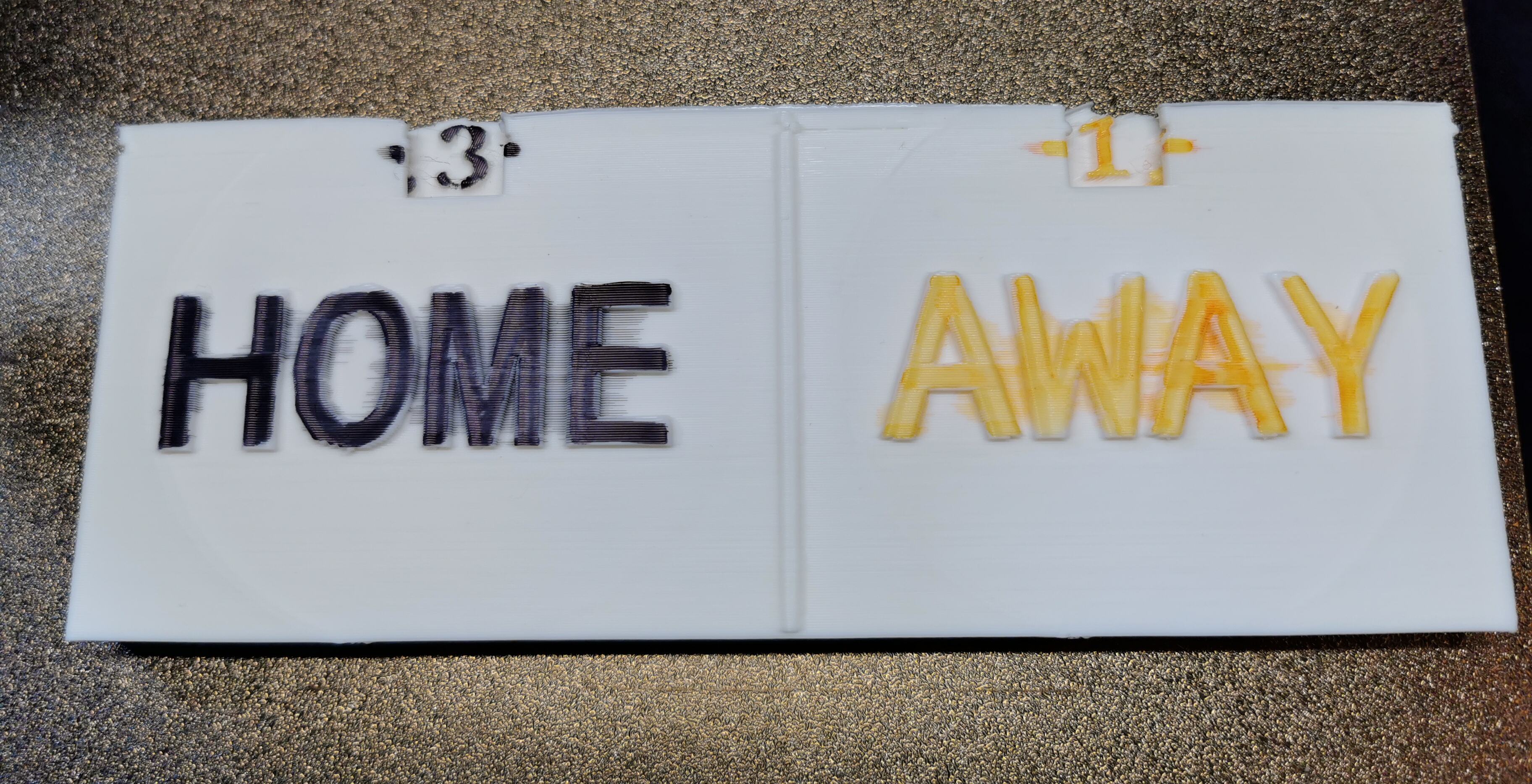 Home/Away Mini Score Board - Print-In-Place