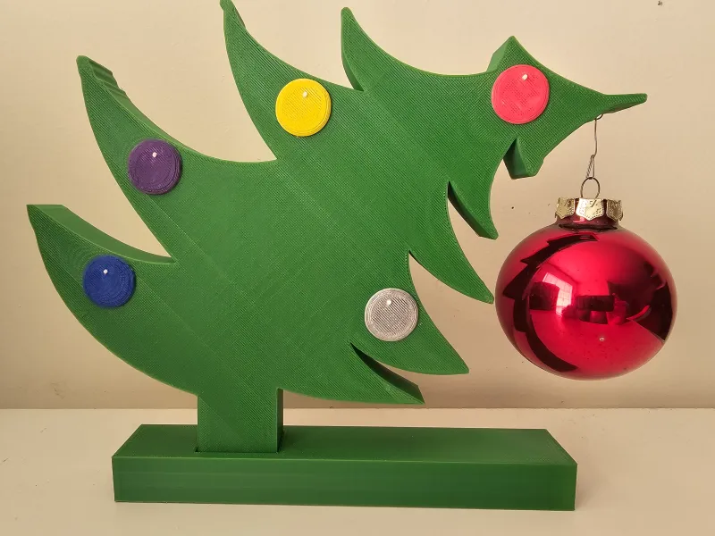 Leaning Tree with Decorations