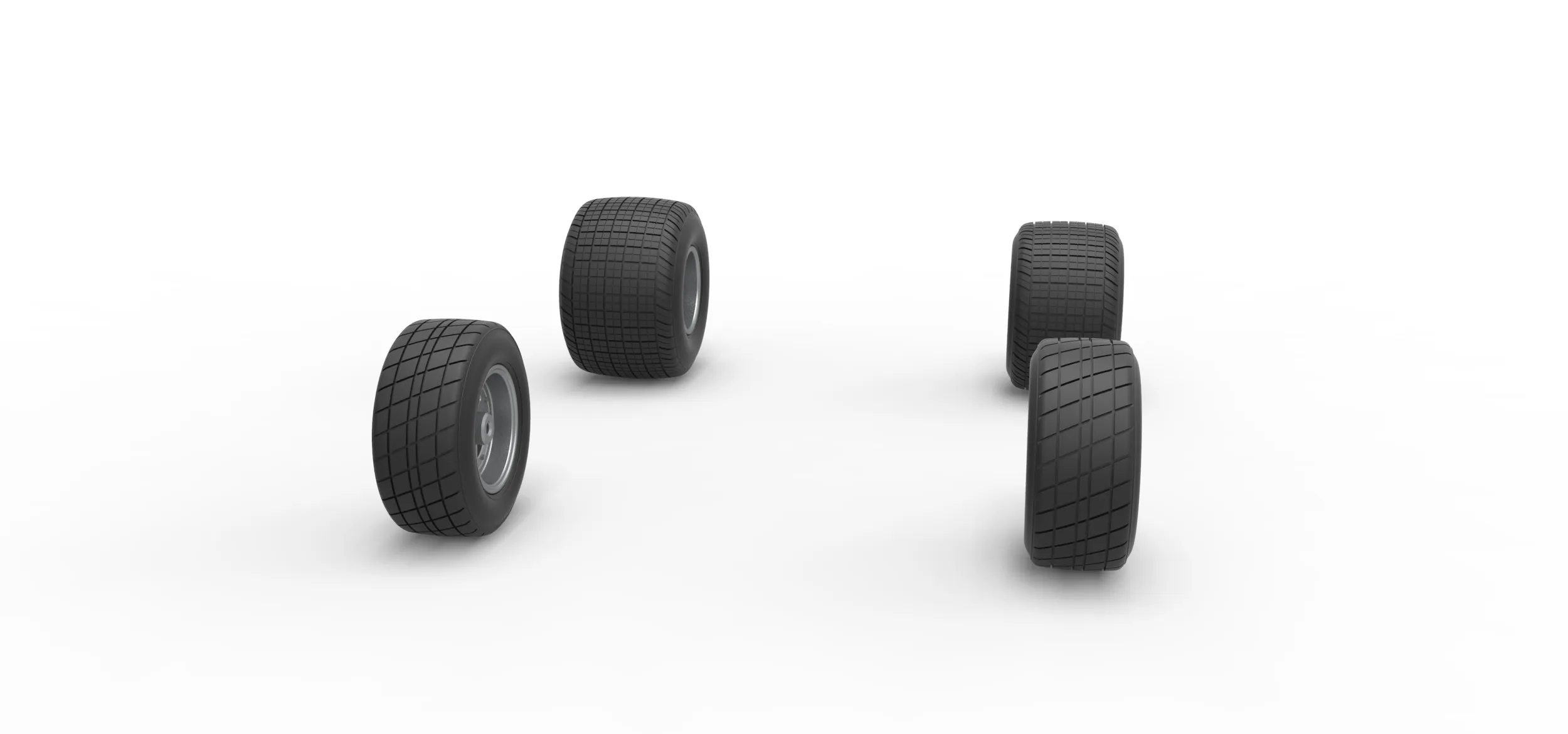 Wheel set of 600 Micro sprint car Scale 1:25