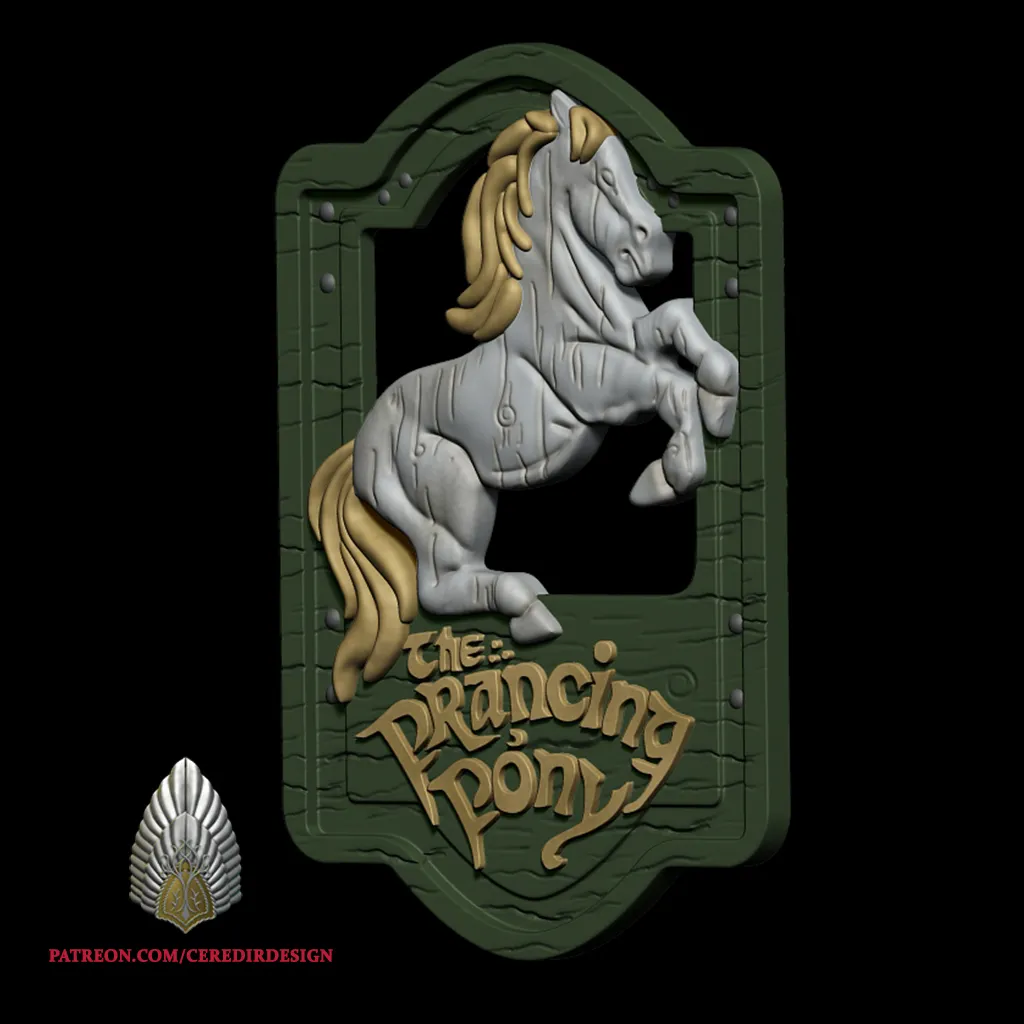 Prancing Pony Sign lord of the rings 3D DIGITAL DOWNLOAD