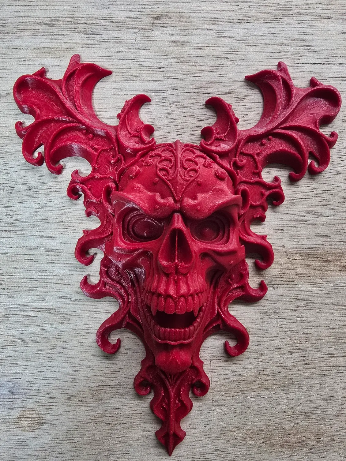 Infernal Skull Bas-Relief – Gothic Wall Accent-1